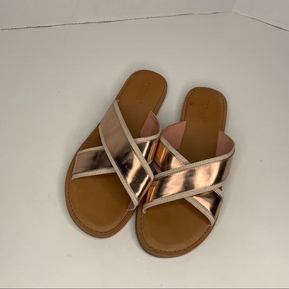 Toms Women's Rose Gold and Tan Sandals - Picture 2 of 9